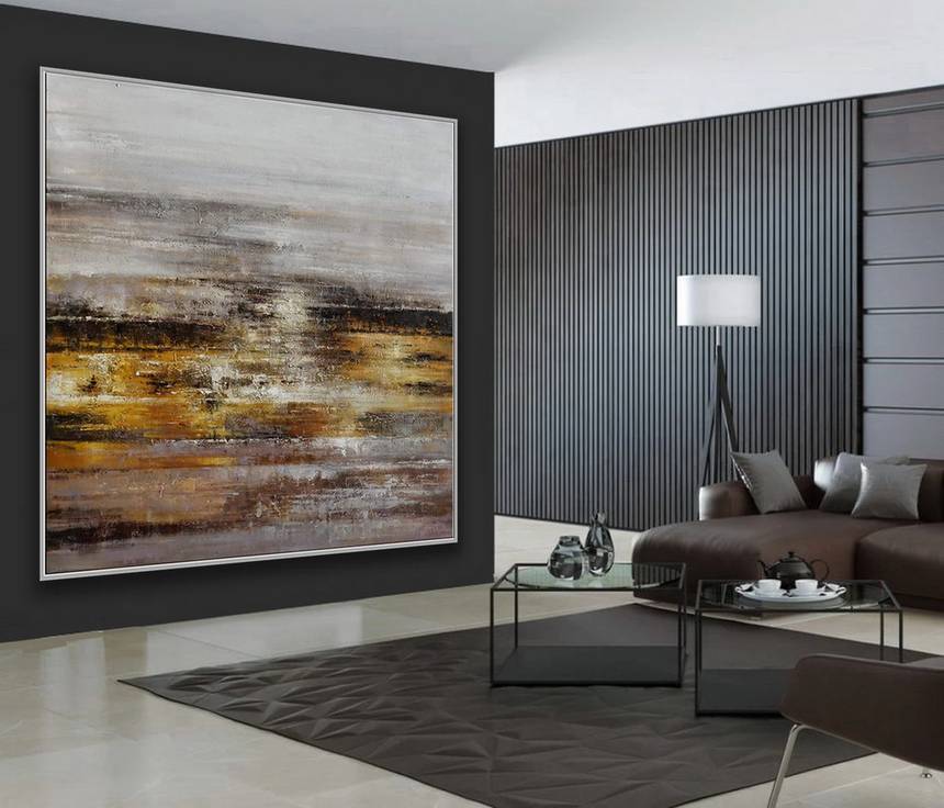Oversized Brown Modern - large diy art for modern home